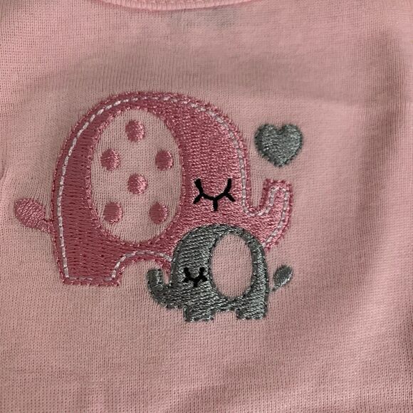Gerber Bodysuits Bundle Baby Girl 3-6M Short Sleeve White Pink Polka Elephants - Picture 3 of 8